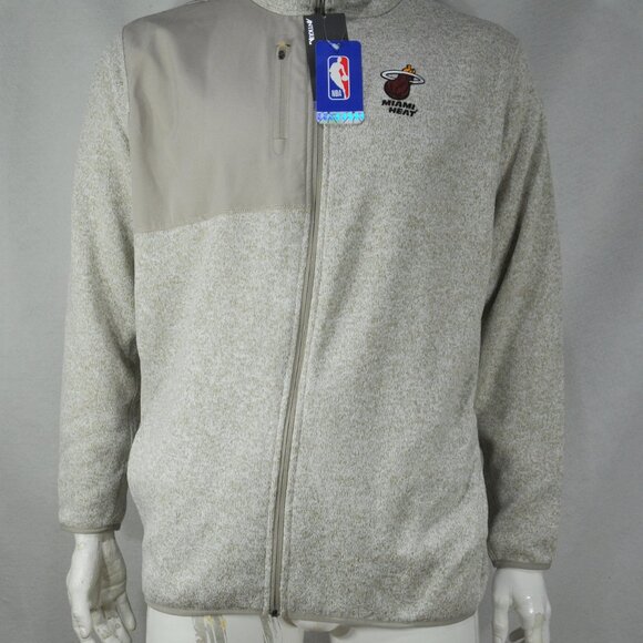 NBA Miami Heat Jacket Long Sleeve Antigua Fortune Full-Zip Oatmeal NWT - Picture 3 of 4